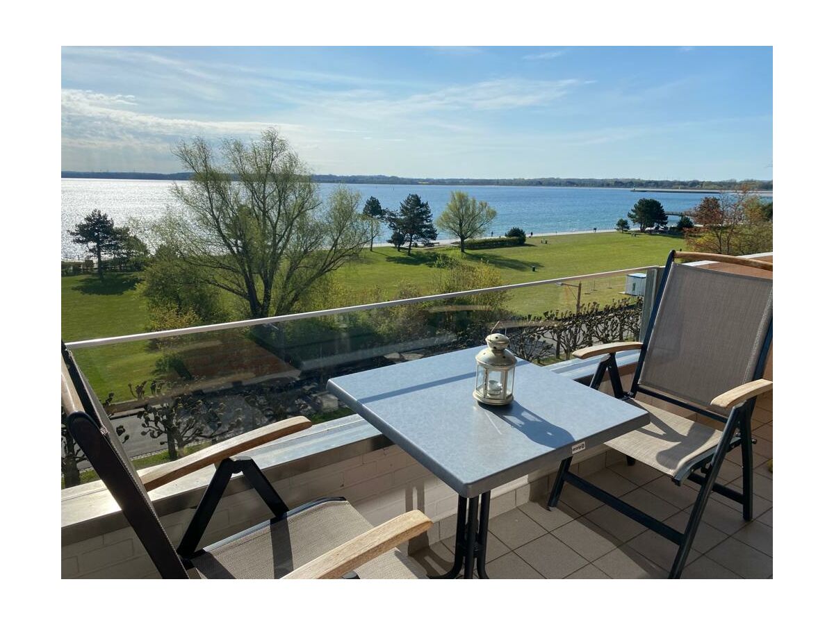 Panoramablick vom Balkon über die Lübecker Bucht